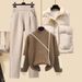 Women's Clothing New Three-piece Knitted Set For Women Thickened Vest High Collar Knitted Sweater Carrot Pants Three Piece Suit Spring Autumn Winter_ecoleips.com