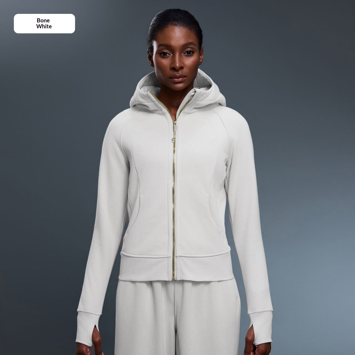 Women's Autumn/Winter Fleece Lined Hoodie With Zipper And Hood, Slim Fit, For Running, Sports, Yoga, And Fitness (D25132)_ecoleips.com