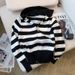 Women's Clothing Women's Slimming Hooded Zip Up Top Style Striped Design For Autumn For Formal & Casual For Women_ecoleips.com