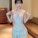 Women's Retro Polka Dot Backless Swimsuit Sweet Conservative Style Slimming Tummy Covering One Piece Alluring New Swimwear_ecoleips.com