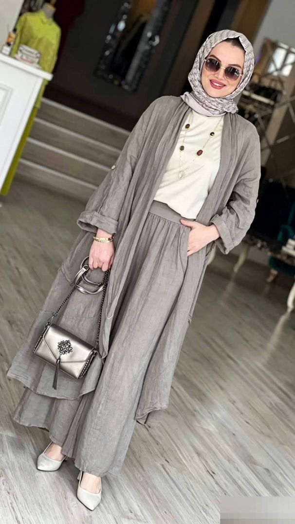 Women's Clothing Spring And Summer New Fashion Loose Long Cardigan Casual Wide Leg Pants Two Piece Suit_ecoleips.com