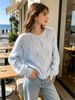 Loose Hollow Out Soft Breathable Long Sleeve Knit Sweater_ecoleips.com