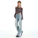 Women's Retro Low Rise Flared Jeans Stretchy Slimming Casual Fashion Office Lady Jeans For Autumn And Winter_ecoleips.com