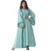 Modest Muslim Maxi Dress – Flowy Chiffon Abaya With Embroidery & Matching Hijab (S-XXL, Lightweight For Gulf Summer & Western Modest Fashion)_ecoleips.com