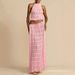 Women's Sexy Halter Neck Set Sleeveless Backless Multi Color Full Skirt Ensemble_ecoleips.com