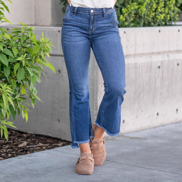 K Elastic Jeans Women's New Style With Fringed Micro Flared Cropped Cropped Pants, Fashionable Jeans_ecoleips.com