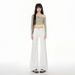 Sexy Hot Girl White Stretchy Flared Jeans For Women, New Spring Style, Non-clamming Mid-waist Bootcut Pants, Slimming_ecoleips.com
