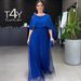 Women's Plus Size Casual Dress Comfortable Cross-Over Style Shawl Raglan Sleeve Large Skirt Fashion_ecoleips.com