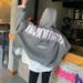 New Fleece Hooded Sweater Women's Loose College Style Zipper Student Cardigan Long-sleeved Jacket_ecoleips.com