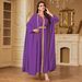 Elegant Women's Long Robe Fashion Sequined Embroidered Chiffon Two Piece Loose Cardigan Formal Dress New Style Cross Border_ecoleips.com