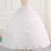 6-Hoop Petticoat Crinoline For Cosplay & Wedding – Steel-Boned Puffy Underskirt (White/Black)_ecoleips.com