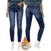 Women's Clothing Front Button Pocket Simple Plus Velvet Skinny Pants_ecoleips.com