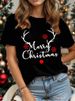 European And American Cross-border Foreign Trade Women's Clothing Christmas-themed Round-neck Printed Short-sleeve_ecoleips.com