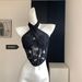 Cross-border Foreign Trade Lace Underwire Mesh Cross Halter Top Diamond Fishbone Camisole For Sexy Girls_ecoleips.com