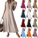 Women's Clothing Summer Women's Sleeveless V Neck Long Dress Style Elegant Back Zipper Clothing For Formal & Casual For Women_ecoleips.com