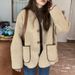 Women's Oversized Fleece Jacket – Chunky Knit Faux Shearling Coat (Petite-Friendly, 5 Sizes, 3 Neutral Colors)_ecoleips.com