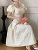 Elegant A-Line Summer Dress for Women Sweetheart Neck Soft Midi Dress with Ruffle Hem_ecoleips.com