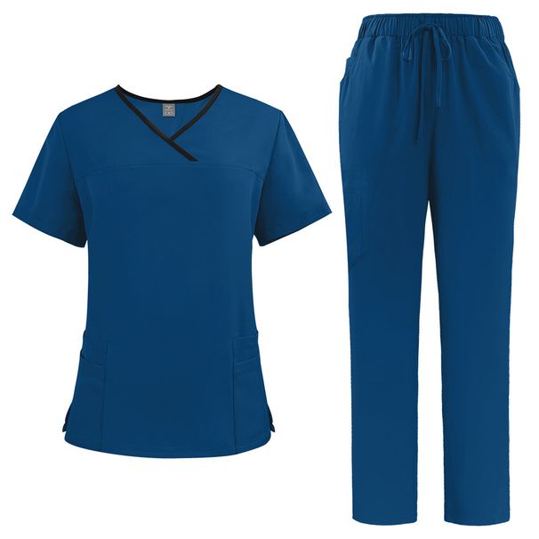 Women's Clothing Color Matching New Hand Washing Clothes Work Clothes Nurse Clothes Medical Uniforms Hospital Dental Clinic Work Uniforms_ecoleips.com