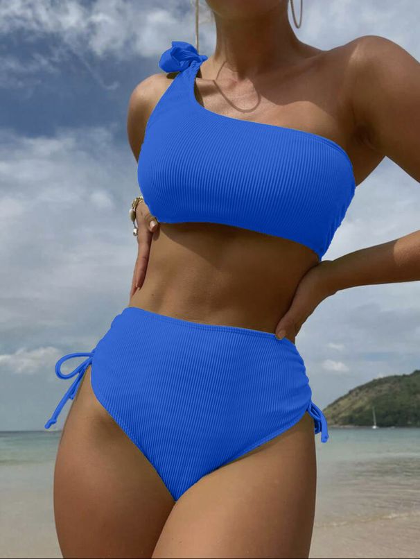 Women's Clothing Sexy Solid Color Split Bikini Bikini String Swimsuit_ecoleips.com