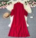 Women's Clothing Solid Color Dress Light Mature Style Three Dimensional Flower Loose Slim Drape Style Long Skirt_ecoleips.com