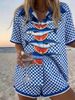 Women's Tropical Print Collared Shirt And Shorts Set - Breathable Vacation Outfit, Lightweight Linen Blend For Summer Casual Wear_ecoleips.com