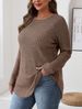 Women's Loose High Low Hem Top round Neck Cross Border Fashion Autumn Clothing European And American Style_ecoleips.com
