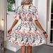 European American Cross-border 2026 New Floral Print V-neck Dress With Ruffle Sleeves, Belt, Loose Hem, And Elegant_ecoleips.com