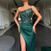 2026 European And American Cross-border New Style Green Sequin Fairy-like Long Elegant Wedding Dress Evening Gown_ecoleips.com