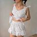 Spring Summer New Embossed Jacquard Strap Lace Shorts Pajama Set 2026 European And American Cross-Border Wholesale_ecoleips.com