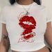 Qiduo Fashion Casual Sleeve Letter Print T-Shirt Y2K Summer Sweet And Spicy Tight Short Top_ecoleips.com