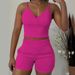 Women's Clothing Autumn And Winter Party New Casual Solid Color Twisted Suspender Top + Shorts Set_ecoleips.com