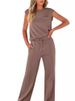 K Casual Set Solid Color New Product Sleeveless Top High Waist Wide Leg Pants Women's Two Piece Set_ecoleips.com
