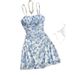 French Floral Strap Waist-Cinching Summer 2025 New Stylish Design Niche Fashion Casual Dress_ecoleips.com
