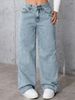 High Waist Straight Leg Jeans For Women - Sweet & Spicy Vintage Denim Pants (Gray/Deep Blue/Light Blue/Black)_ecoleips.com