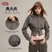 BE Women's Retro Detachable Hooded Sweatshirt Zipper Jacket Short Waist European American Style Autumn Clothing Lulu Theme_ecoleips.com
