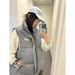 Men's & Women's Quilted Puffer Vest With Embroidery - Retro Plaid Design, Stand Collar, Lightweight Warmth For Casual Outfits_ecoleips.com