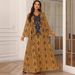 ZD008 Middle Eastern And European Foreign Trade Evening Muslim Dress Embroidered Women's Robe Cross-border Bestseller_ecoleips.com