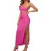 Cross-Border Summer New European And American Women's Sexy Strap Fashion Hollow Out Sleeveless Backless Long Dress_ecoleips.com