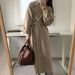 Women's Mid-length Woolen Suit Collar Loose Tie Double-sided Woolen Coat_ecoleips.com