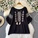 Women's Clothing Tops Heavy Embroidery Travel Long Sleeved Shirt Cotton And Linen Tops Female_ecoleips.com