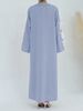 Elegant Butterfly Trimmed Modest Abaya Dress - Long Sleeve Maxi Dress For Women, Boho Chic Muslim Prayer Dress(Pink, Gray, Light Blue)_ecoleips.com