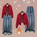Fleece-Lined Hoodie & Stretch Jeans Set – Embroidered Winter Outfit For Men & Women (S-2XL, Cozy Two-Piece, Unisex Streetwear)_ecoleips.com