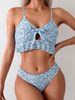 Women's Floral Bikini Set – Ruffled Triangle Top + Bow-Tie Skirted Bottom (3-Piece, Adjustable Straps & Quick-Dry)_ecoleips.com