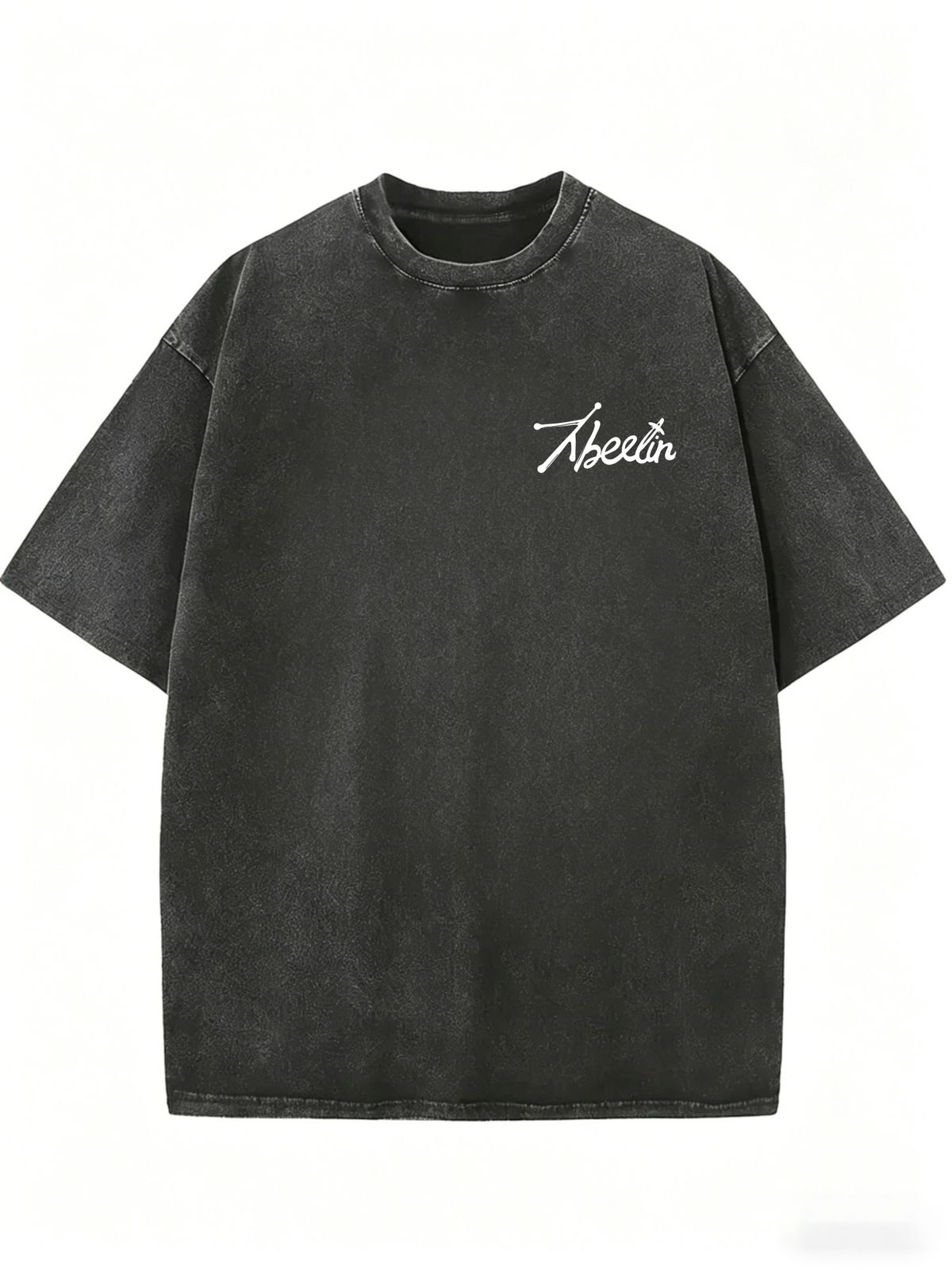 Women's Acid Wash Fashion Tee, Relaxed Fit Crew Neck Casual Daily Top_ecoleips.com