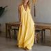 Women's Casual Sleeveless Long Dress With Pockets Loose Fit Cotton Linen Blend New_ecoleips.com