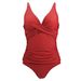 Aria Basics Cross-border Women's Triangle Swimsuit Double Shoulder Straps, European And American Sexy One-piece Ruched_ecoleips.com