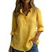 Women's Loose Casual Retro Floral Embroidery Ruffled Long Sleeved Shirt Button up Top European American Style_ecoleips.com
