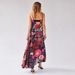 2025 Summer New European And American Style Commuting Printed Camisole With High Waist Belt A-line Elegant Long Dress_ecoleips.com