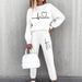 Women's Clothing Fleece Lined Women's Crew Neck Sweatshirt Long Sleeved Casual Tracksuit Autumn Winter_ecoleips.com