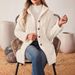 Women's Button-Down Hooded Teddy Coat Casual Long Warm Outerwear Spring/Autumn Polyester_ecoleips.com